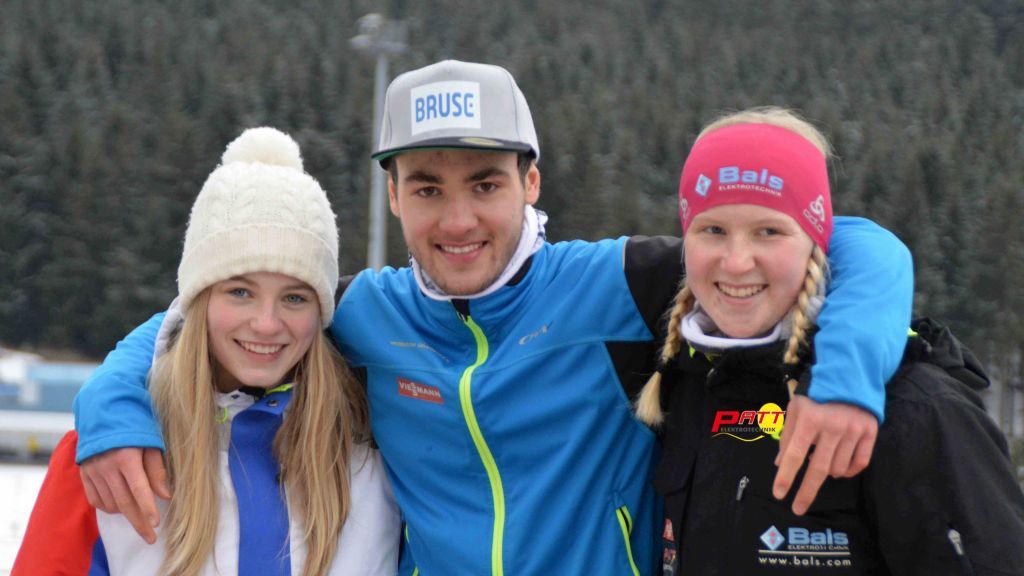 Lieferten starke Leistungen in Oberhof ab: (von links) Lara Kamp, Benjamin Selter und Melina Schöttes.