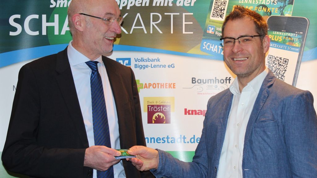 Bürgermeister Stefan Hundt und Steffen Baumhoff, 2. Vorsitzender des Stadtmarketings.