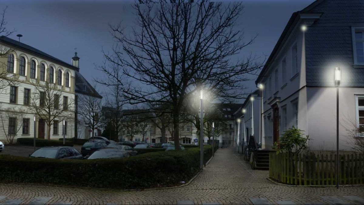 Im Rahmen des Stadtfestes werden mehrere städtebaulich prägende Gebäude mit Licht in Szene gesetzt, darunter auch der Klosterplatz. von © Büro Licht Raum Stadt Planung, Wuppertal