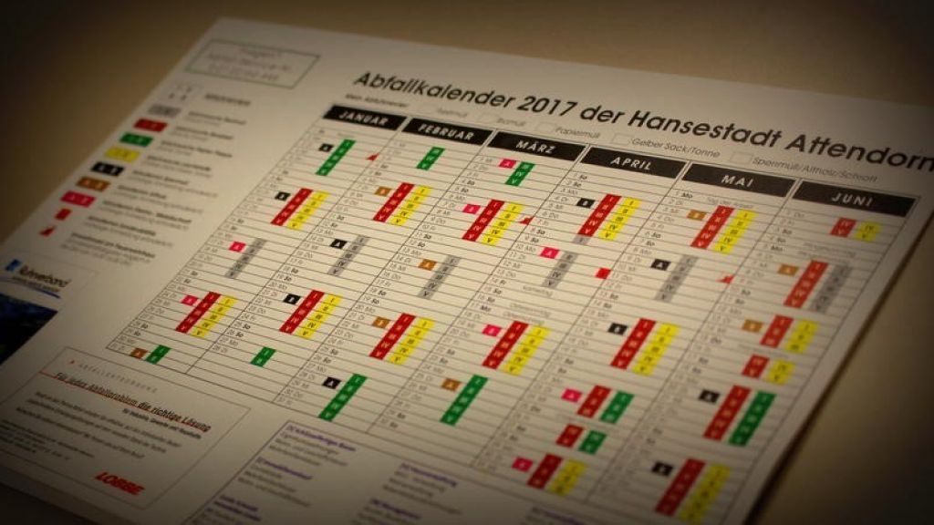 Die Hansestadt Attendorn hat den neuen Abfallkalender mit den Abfuhrterminen 2017 herausgegeben. von Hansestadt Attendorn