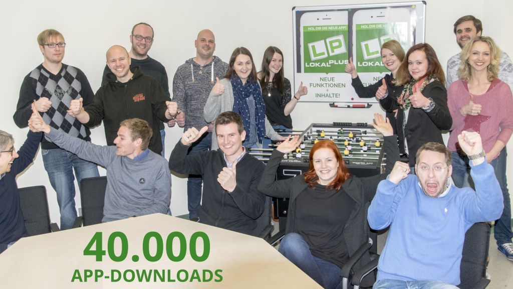 Das LokalPlus-Team freut sich über die geknackte Marke von 40.000 Downloads. von Nils Dinkel