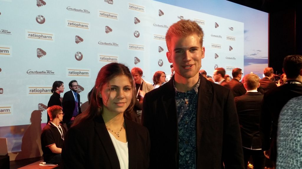 Helena Grap und Maximilian Müller waren bei der Preisverleihung des 99FIRE-FILMS AWARD 2017 in Berlin. von privat
