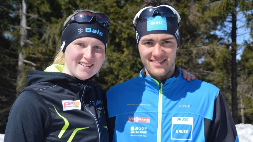 Melina Schöttes vom Skiclub Oberhundem und Benjamin Selter vom TV Attendorn beendeten die Saison in Oberwiesenthal. von privat