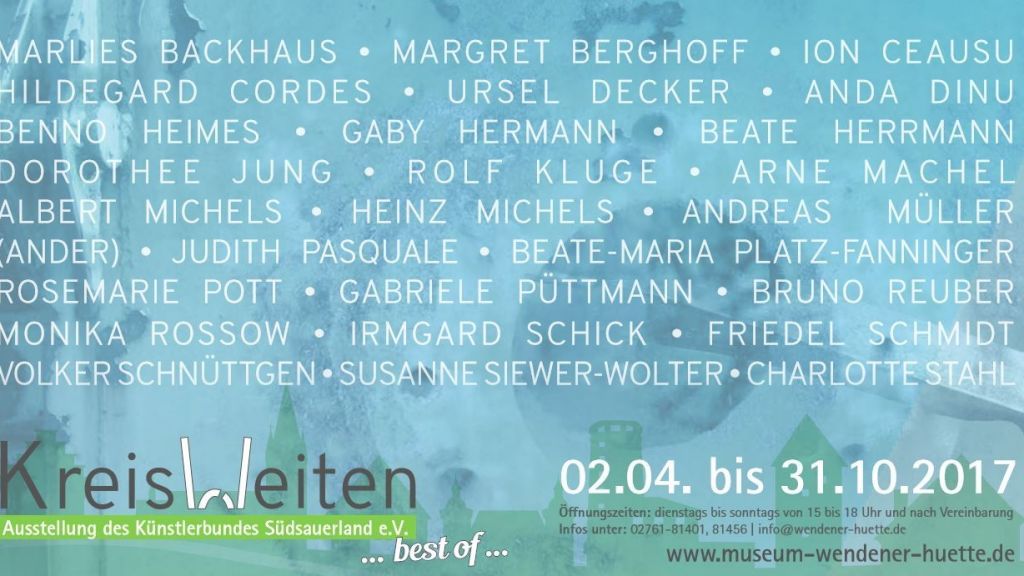 Der Ausschnitt des Flyers zeigt die Auflistung der 26 Künstler, die im Rahmen der Ausstellung ihre Werke präsentieren. von Sven Prillwitz