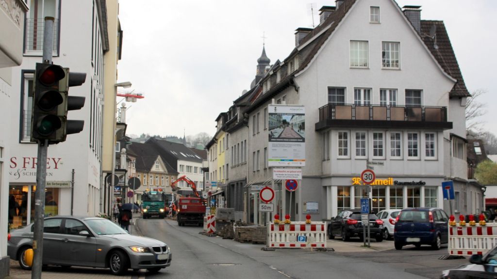 Die Niederste Straße wird nach Ostern ab der Einmündung Schemperstraße für den Verkehr komplett gesperrt. von © Hansestadt Attendorn
