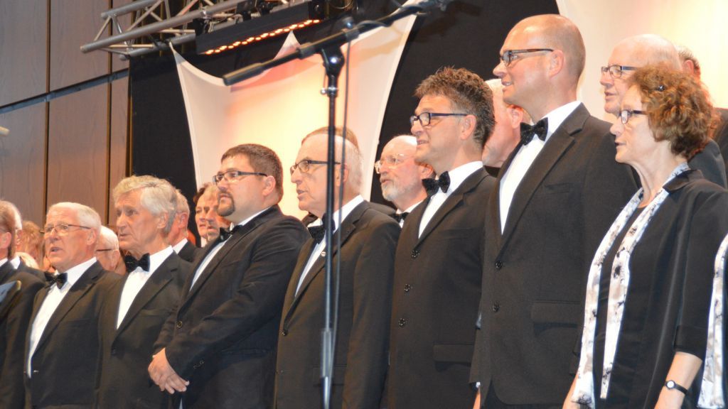 Die 14 Kirchenchöre mit rund 500 Sängern gaben auf der Bühne eine Kostprobe ihres Könnens. von Barbara Sander-Graetz