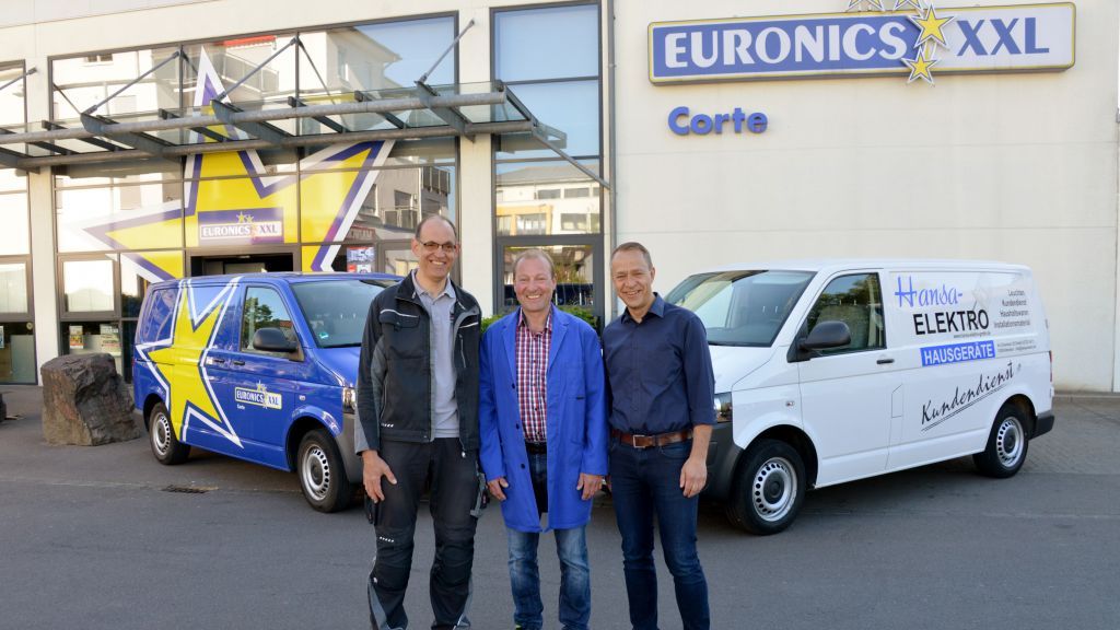 Von links: Andreas Spreemann, Christoph Bock und Thomas Corte. von Euronics XXL Corte