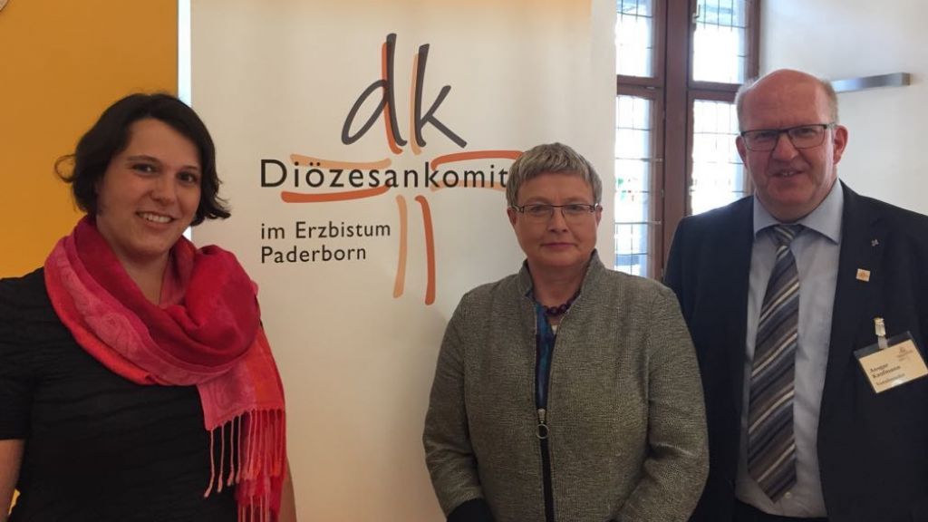Vorsitzende Annika Manegold, Festrednerin des Pfingstempfangs Frau Prof. Dr. Johanna Rahner und Vorsitzender Ansgar Kaufmann (von links). von privat