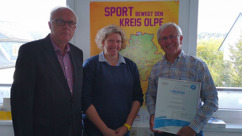 Die Spielvereinigung Olpe ist jetzt offiziell "Anerkannter Stützpunktsportverein". von privat