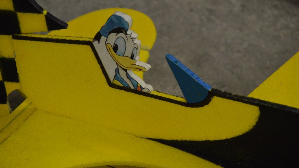 Donald Duck als Herr der Lüfte bei der Attendorner Indoor Flugschau. von Barbara Sander-Graetz