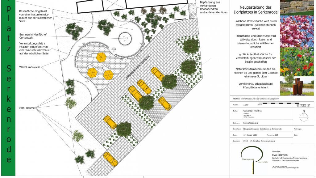 Der Entwurf von Eva Schmies für den Dorfplatz Serkenrode. von privat