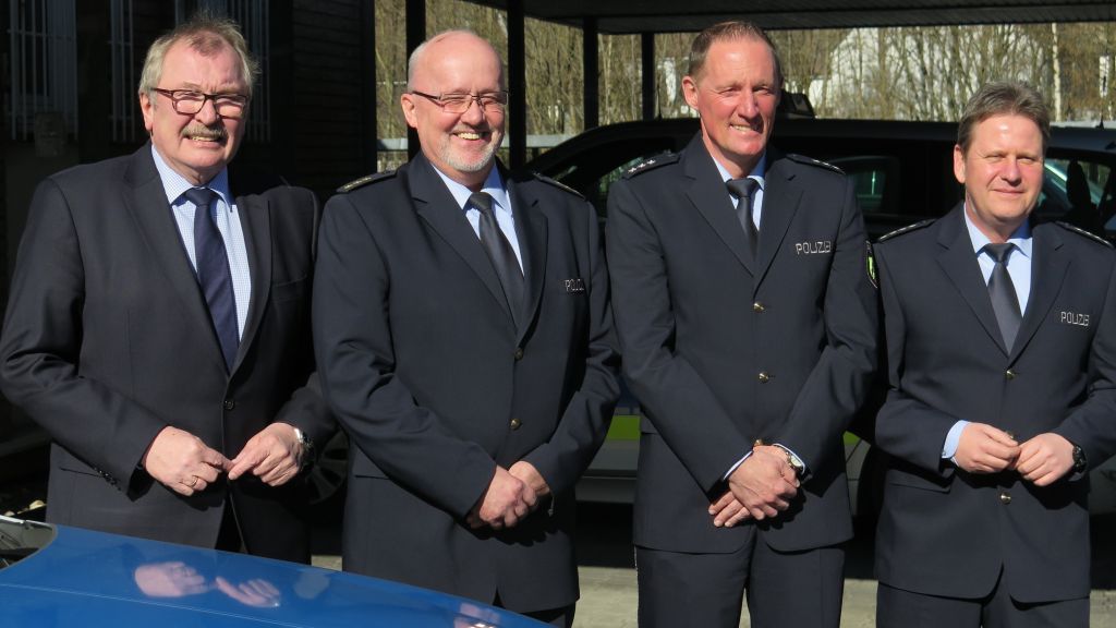 Stellten die Unfallstatistik 2018 vor (von links): Landrat Frank Beckehoff, Polizeidirektor Diethard Jungermann sowie Marcus Zeppenfeld und Frank Buchholz von der Direktion Verkehr. von Wolfgang Schneider