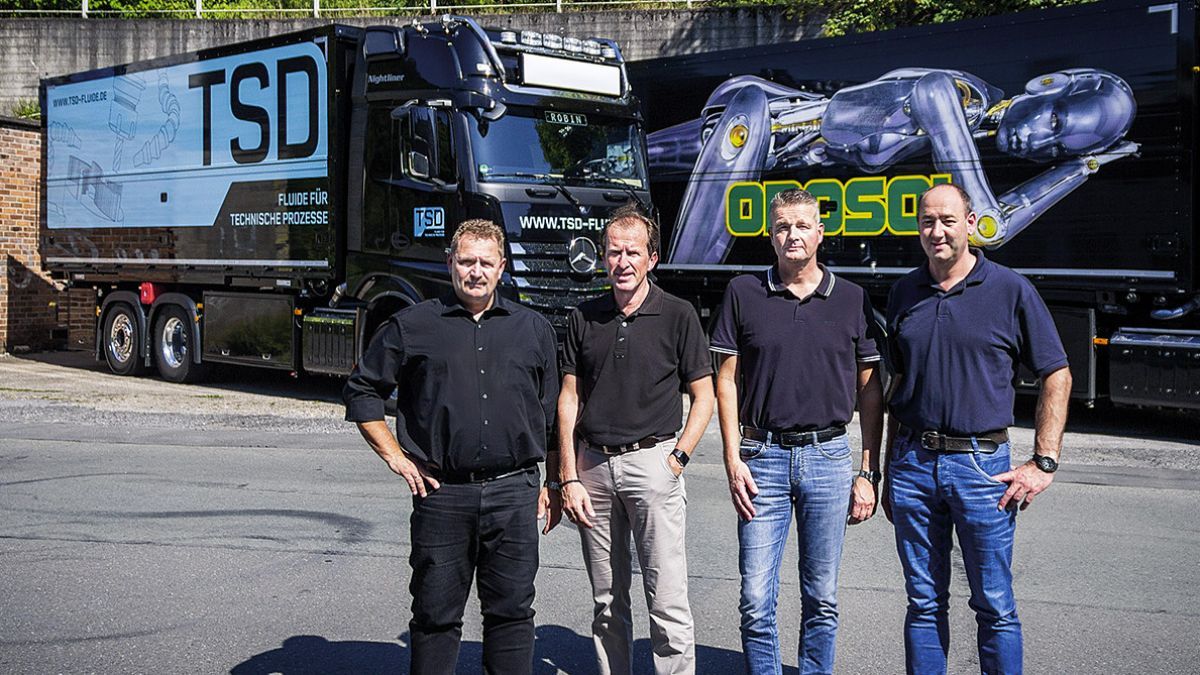 Die neue Führung um TSD (von links): Ralf Drendel, TSD-Partner Hans-Martin Diederichs (OROSOL) mit den neuen Geschäftsführern Oliver Tiegelkamp und Michael Stricker. von TSD
