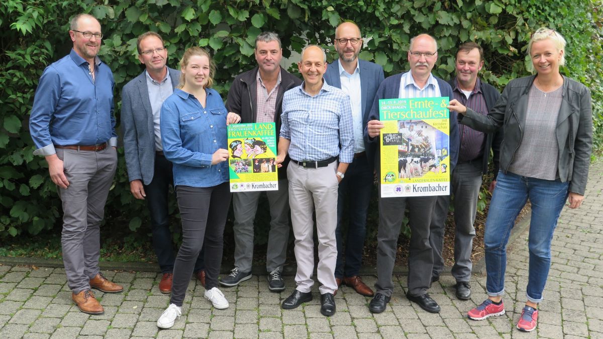 Die Organisatoren des Ernte- und Tierschaufestes stellten in Drolshagen das Programm vor. von Wolfgang Schneider