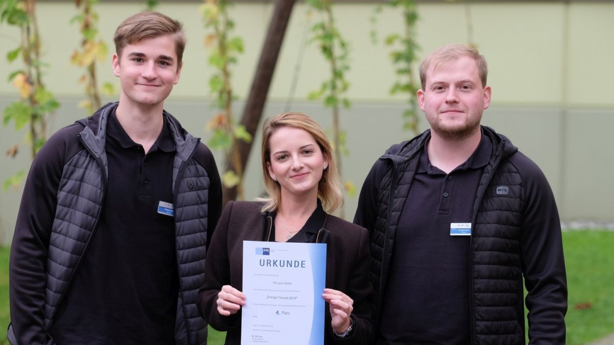 Das Team der IPG Laser GmbH aus Burbach erzielte den ersten Platz beim Abschlussworkshop der "Energie-Scouts". von IHK Siegen