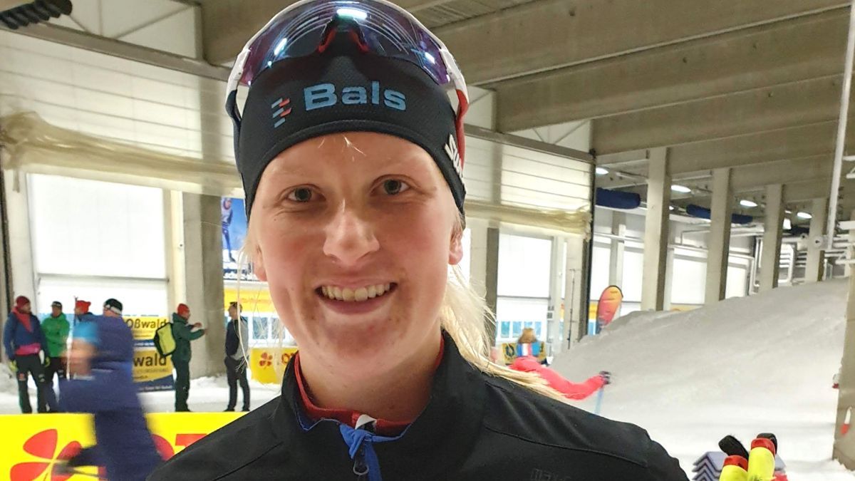 Melina Schöttes strahlt nach dem Erreichen des sechsten Platzes in Oberhof. von privat