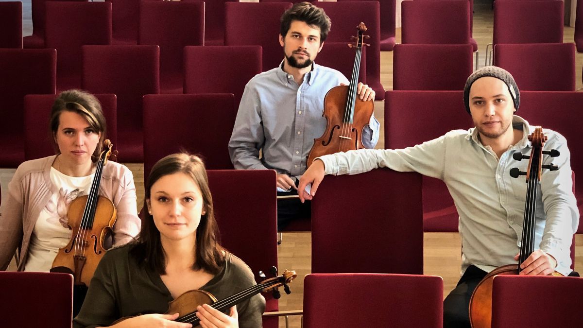 Das „Vigato Quartett“: Veronika Bejnarowicz (Violine), Laura Kania (Violine), Marc Kopitzki (Viola) und Gereon Theis (Violoncello) . von privat