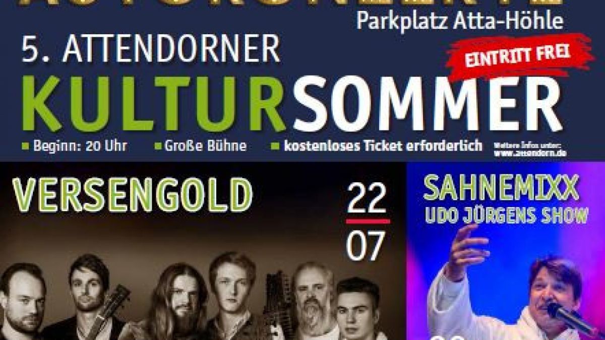 Der fünfte Attendorner Kultursommer wird in Form von Autokonzerten auf dem Parkplatz der Atta-Höhle stattfinden. von Stadt Attendorn