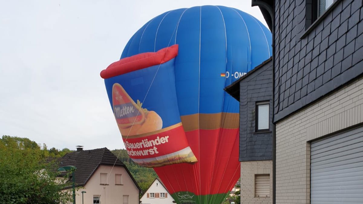 Der in einem Wohngebiet gelandete Heißluftballon sorgte für Aufsehen. von privat