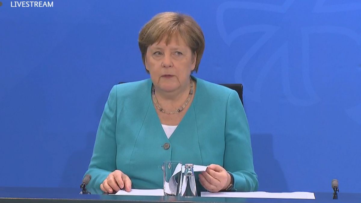 Bundeskanzlerin Merkel trat am Mittwochabend, 17. Juni, nach dem Gespräch mit den Ministerpräsidenten vor die Presse. von Bundesregierung