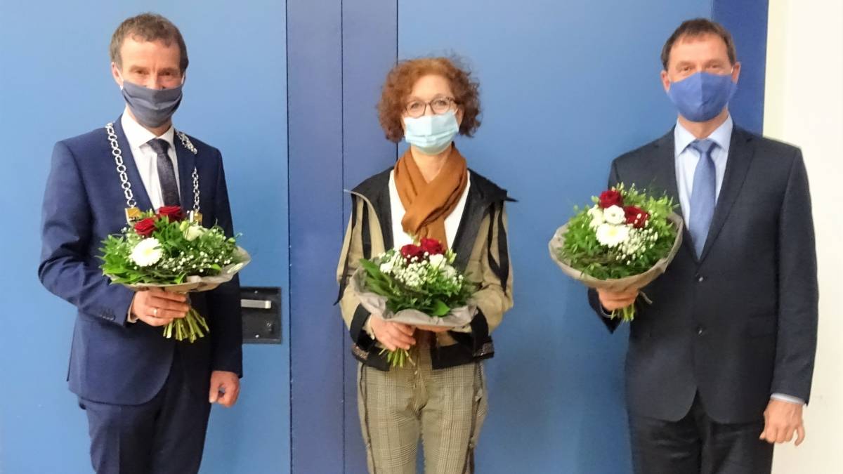 Bürgermeister Bernd Clemens mit seinen Stellvertretern Jutta-Hecken-Defeld und Ludger Wurm (von links). von Sigrid Mynar