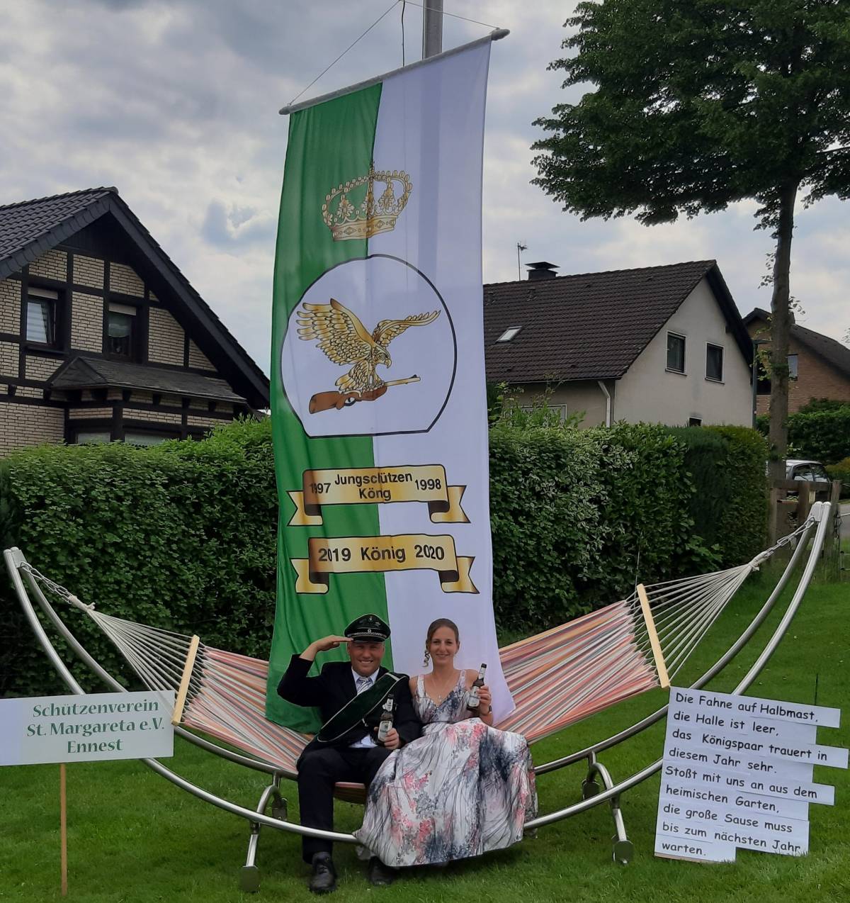 Das Ennester Königspaar Wilhelm und Nadine Kamp gewinnt bei der Wahl zum LP-Königspaar 2020 auf Stadtebene und sicherte sich auf Kreisebene den zweiten Platz. von privat