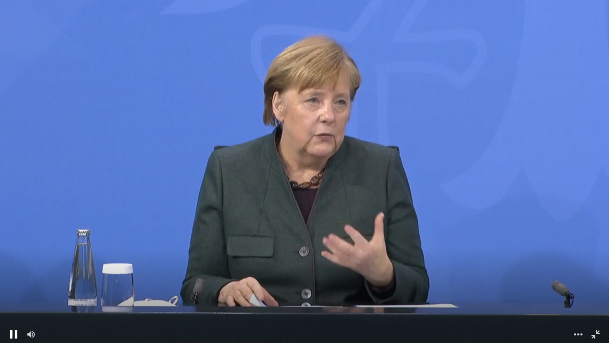 Bei der Pressekonferenz nach den Beratungen am 19. Januar 2021: Angela Merkel. von Kanzleramt