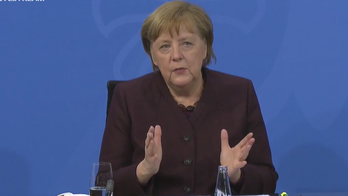 „Die Zeitspanne bis Mitte März ist existenziell“, betonte Bundeskanzlerin Angela Merkel. von Screenshot: Bundeskanzleramt