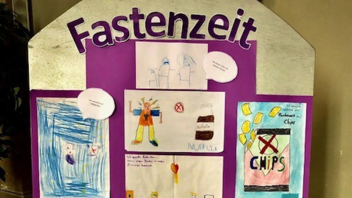 Die Kinder gestalteten gemeinsam das Fastenbild. von privat