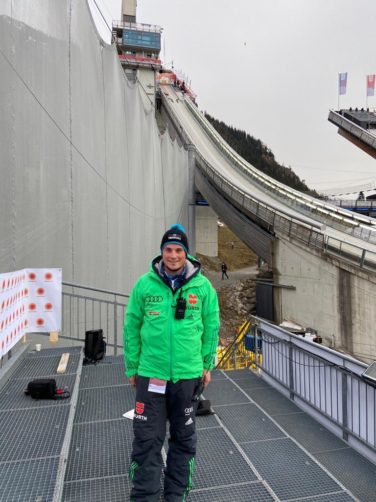 Kevin Stöcker war als Trainer der Vorspringer bei der Nordischen Ski-WM in Oberstdorf dabei. von privat