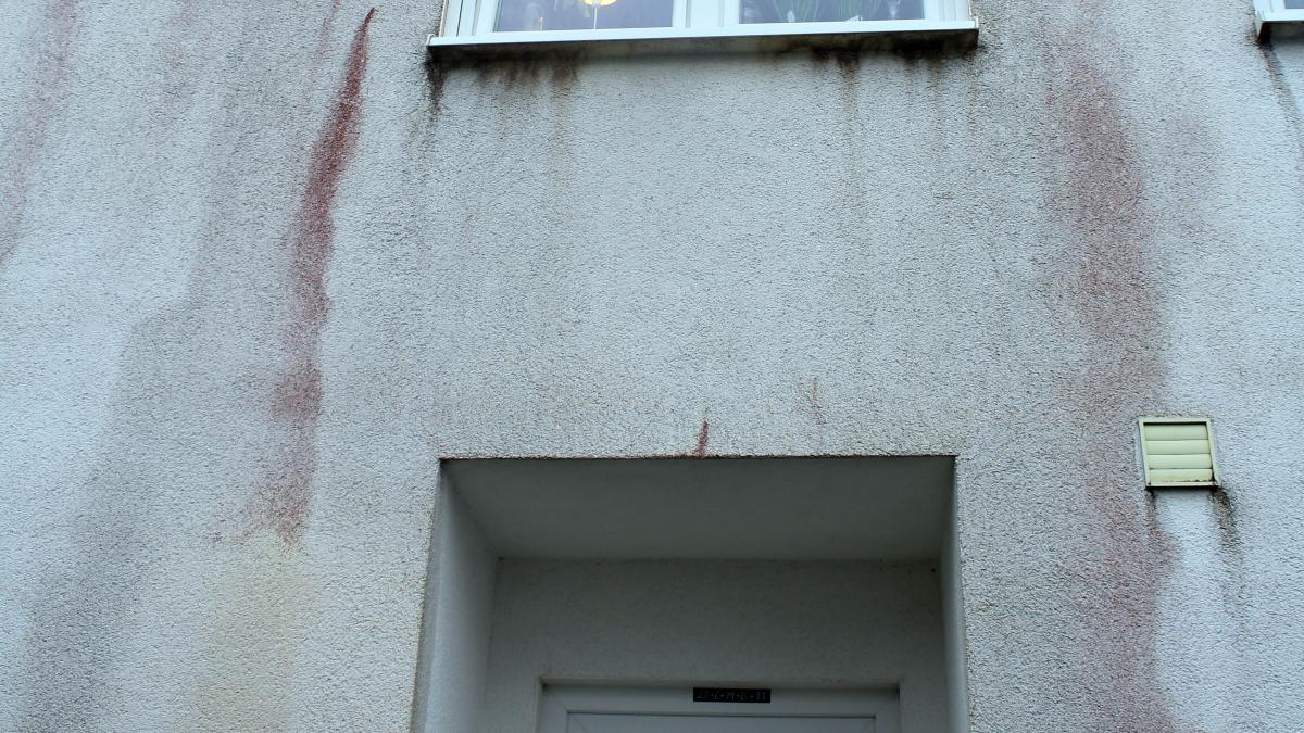 Die beschädigte Hauswand. von Kreispolizeibehörde Olpe