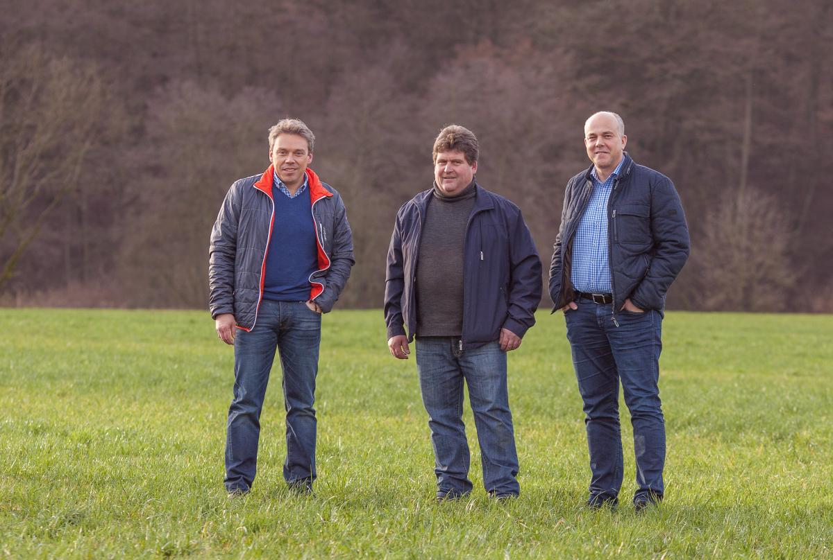 Jörg Sieler, Franz-Josef Kramer und André Zepke (v. l.) im Januar 2019 auf dem Gelände, auf dem das Kreisschützenfest 2021 gefeiert werden sollte. von privat