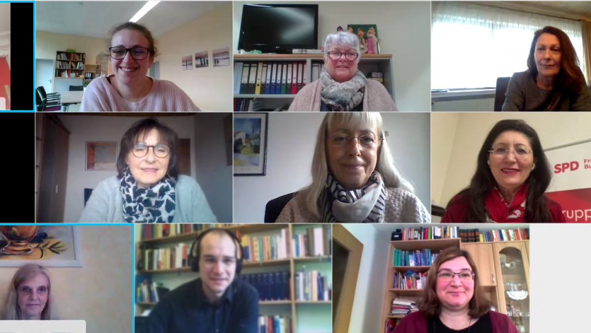 Die Bundestagsabgeordnete Nezahat Baradari (m.l.) erhielt in der Videokonferenz viel positives Feedback. von privat