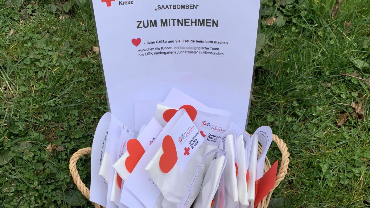 Mit den Saatbomben möchten die Schatzkisten-Kinder die Welt ein bisschen bunter machen. von privat