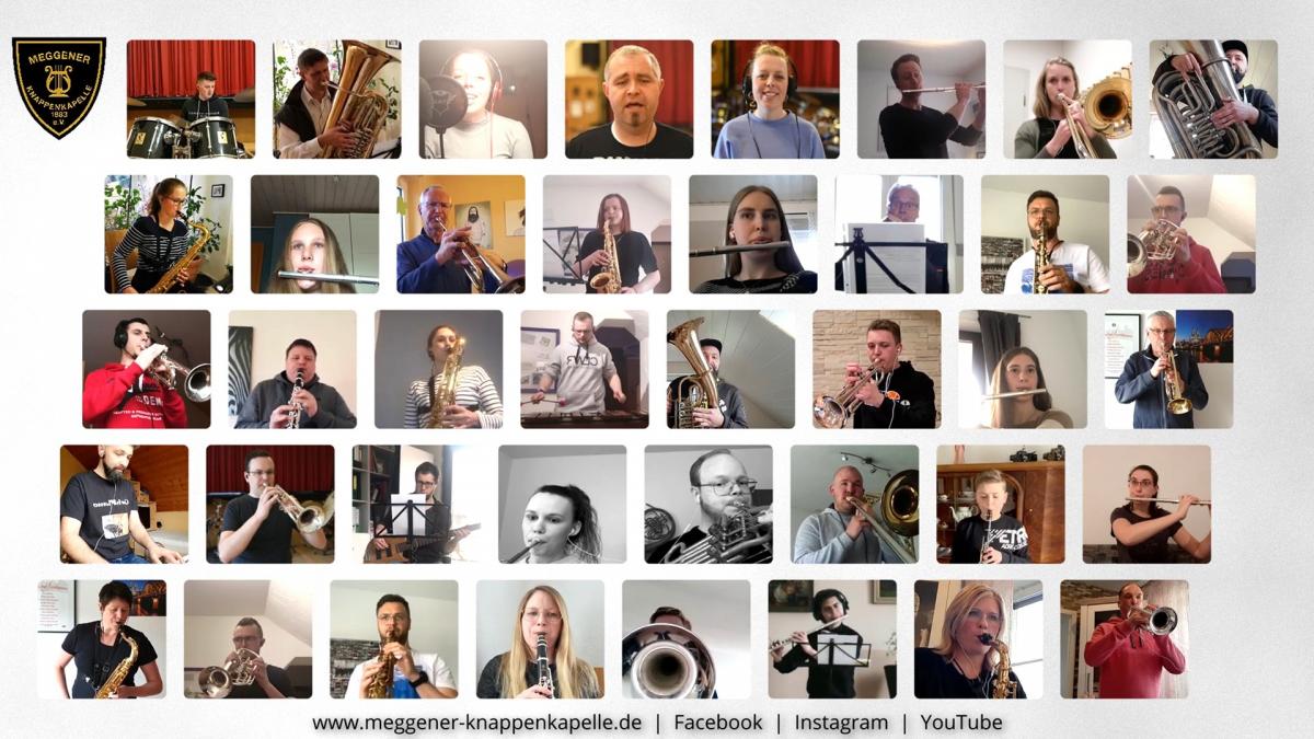 Die Resonanz bei den Online-Gemeinschaftsproben der Meggener Knappenkapelle ist beachtlich. von privat