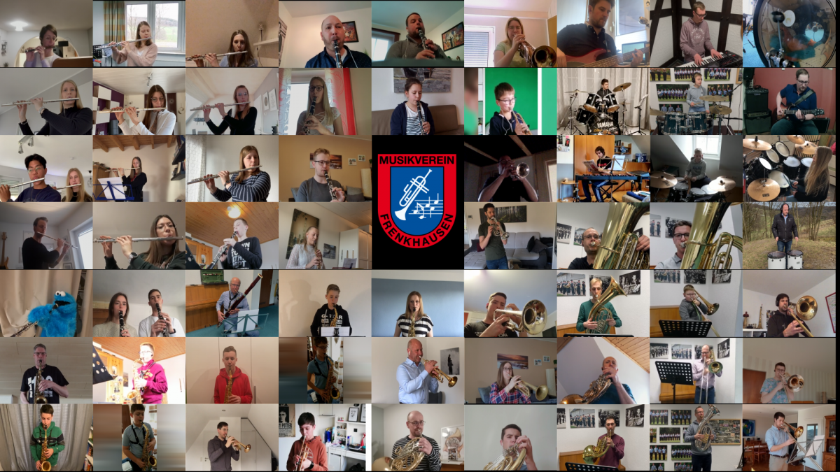Online-Gemeinschaftsprobe des Musikvereins Frenkhausen. von privat