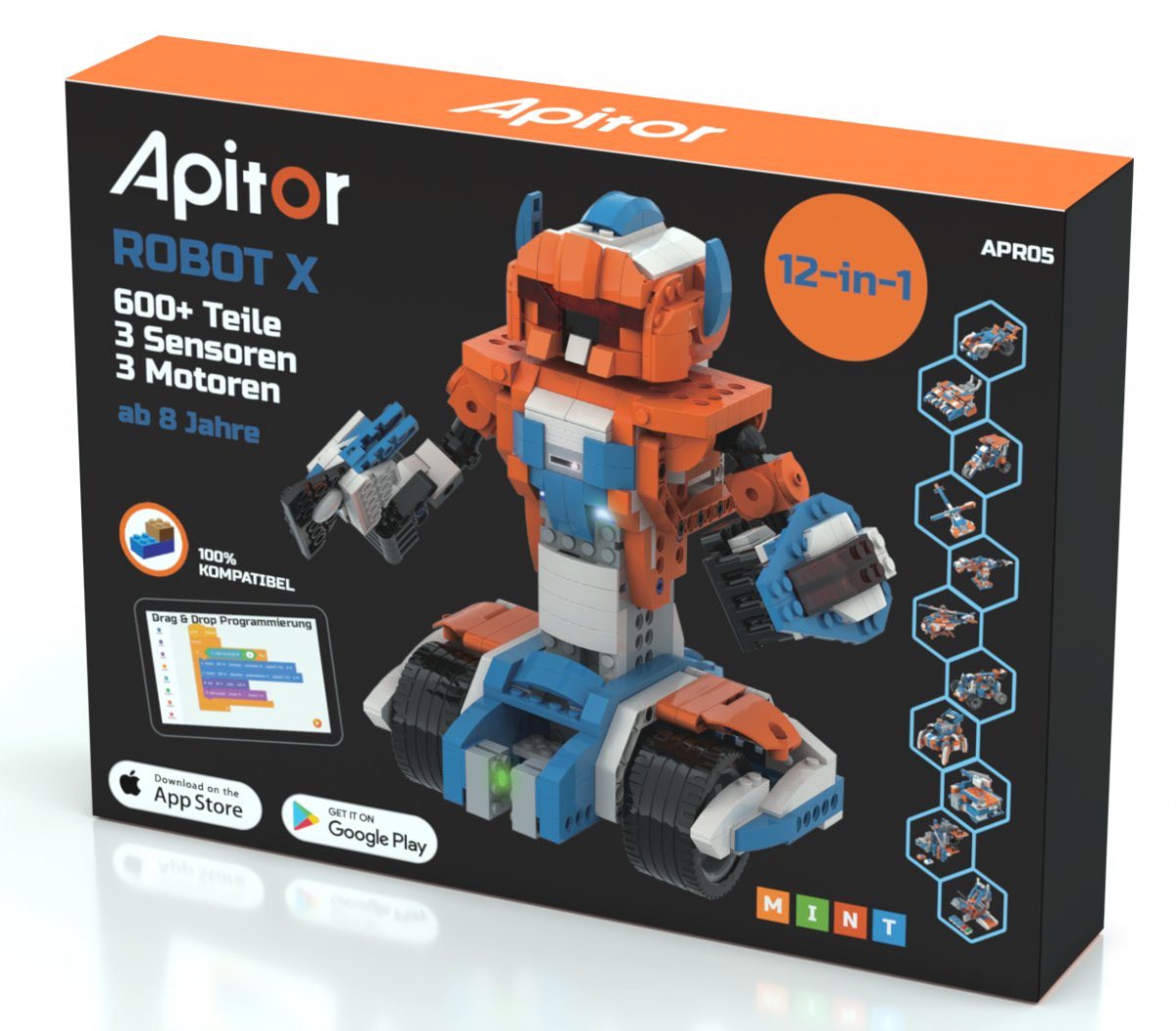 Apitor Robot X heißt das programmierbare Baustein-Set mit vielen Spiel- und Programmiermöglichkeiten. von Open Brick Source