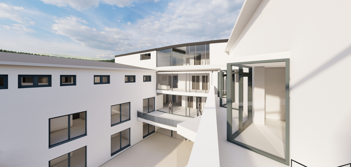 Vor Kopf entsteht eine Verwaltungs-Etage. von Architekturbüro Andreas Eickelmann