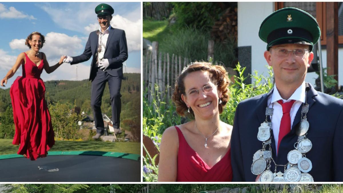 Das Neuenkleusheimer Königspaar Rebecca und Dirk Köster regiert noch ein Jahr länger. von privat