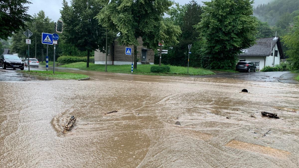 Hochwasser nach Starkregen am 14. Juli 2021 in Langenei bzw. Trockenbrück. von privat
