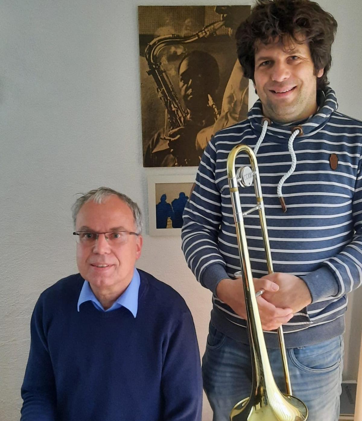 Das Jazz-Duo Dr. Eberhard Hertin (l.) und Tobias Schütte. von privat