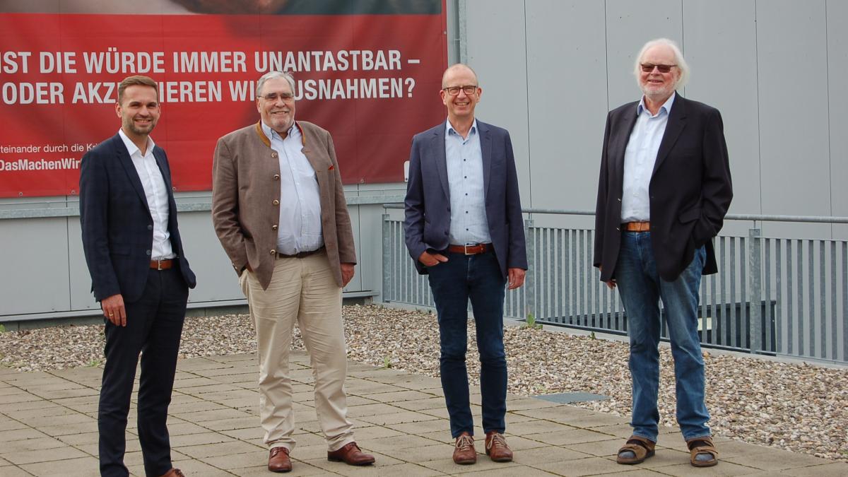 Der Vorstand des Fördervereins der Werthmann-Werkstätten (von links): Dr. Thomas Buchmann (Schatzmeister), Alexander Huhn (2. Vorsitzender), Andreas Mönig (Geschäftsführer) und Alfons Stumpf (Vorsitzender). von privat