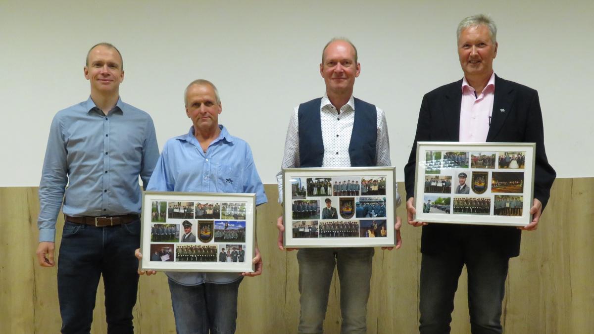 Der neue Vorsitzende Sebastian Stahlhacke mit den Ehrenvorstandsmitgliedern Andreas Sondermann, Ulrich Maier und Hubertus Sondermann (von links). von privat