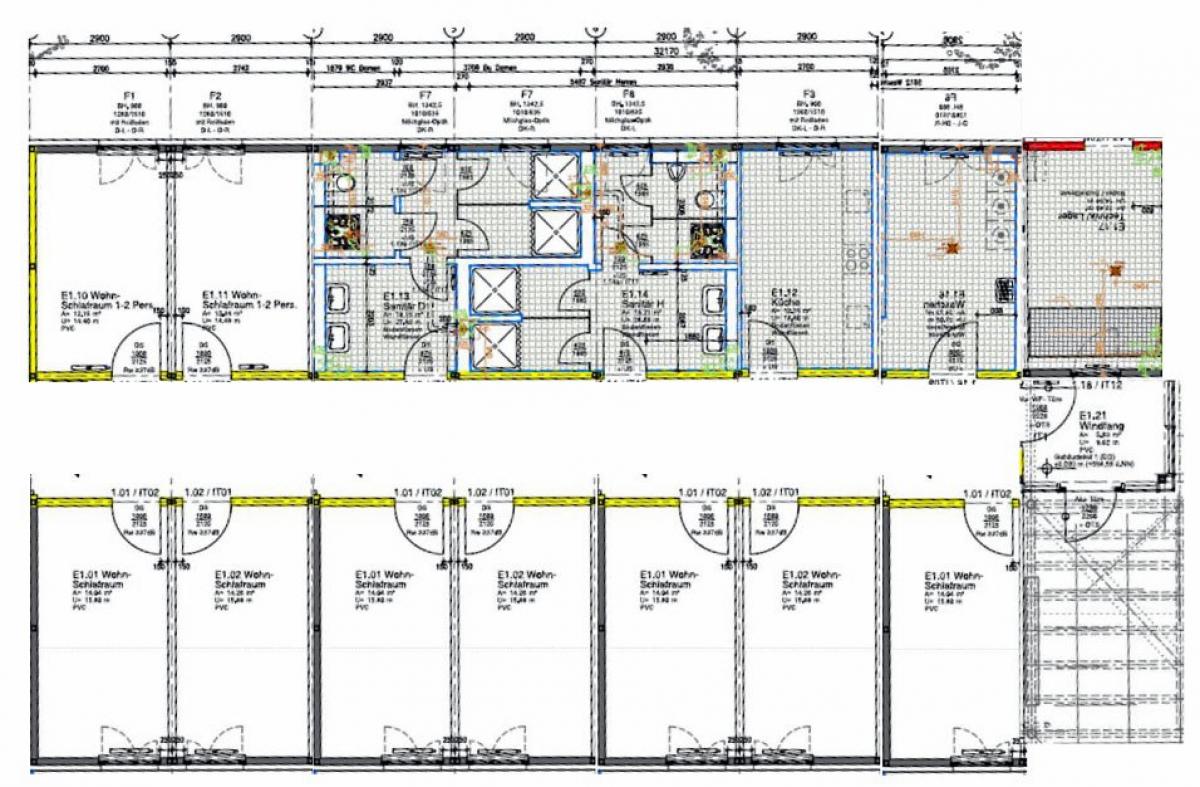 Der Entwurf zeigt die zukünftige Raumaufteilung der Unterkunft. von privat