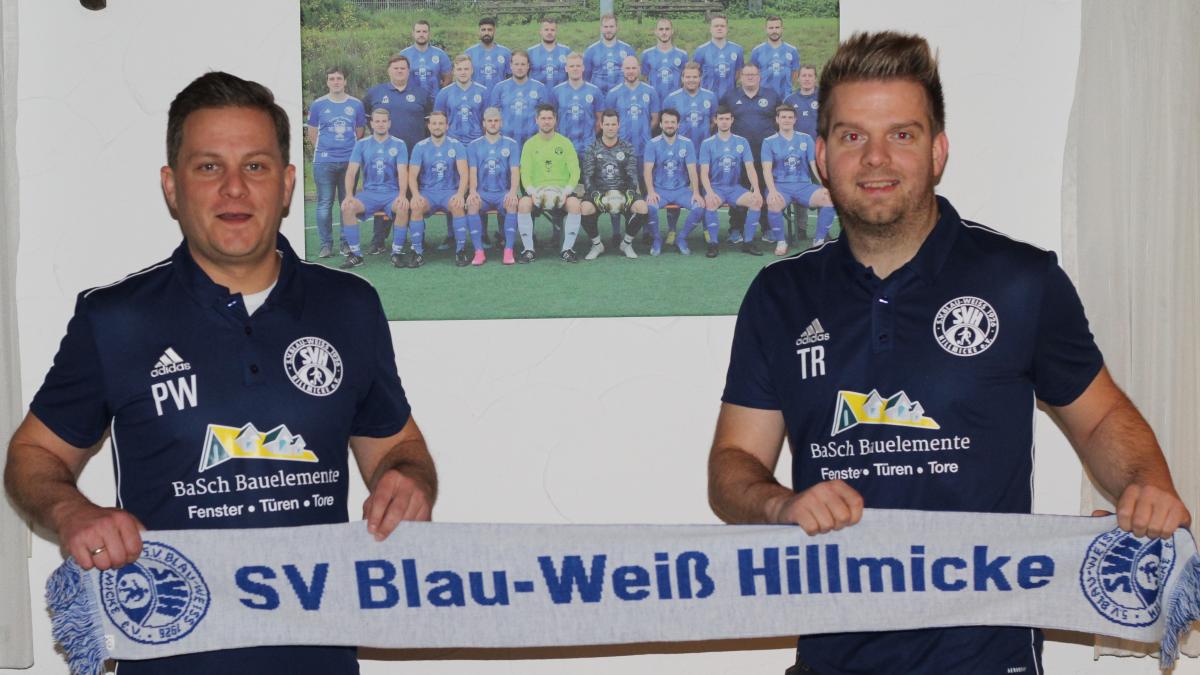 Patrick Weber (2. Vorsitzender) und Spielertrainer Bastian Schildt (rechts). von privat