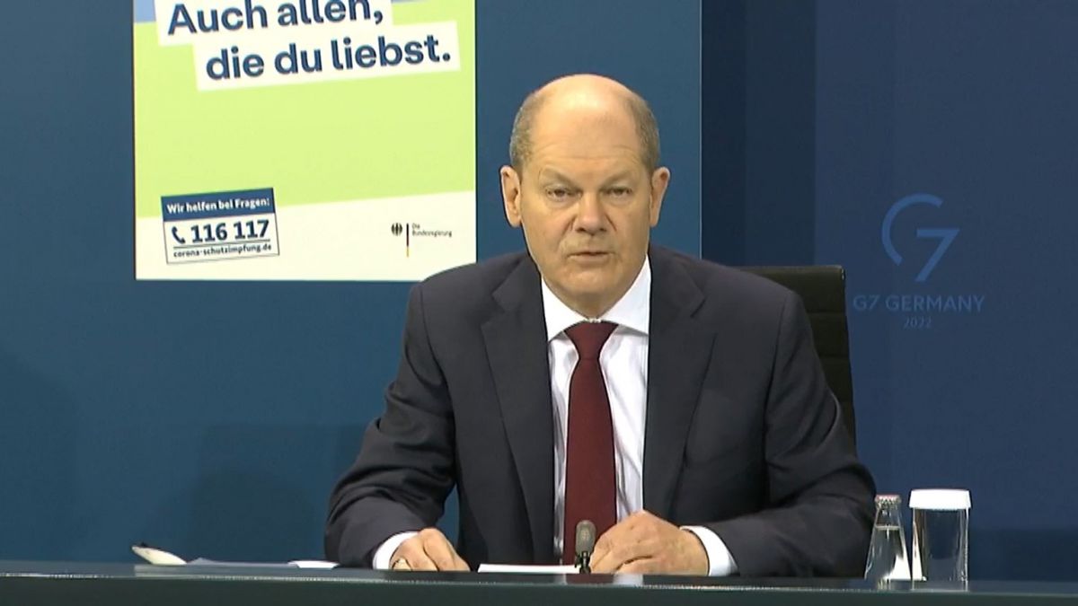 Kanzler Olaf Scholz bei der Pressekonferenz nach dem Bund-Länder-Gipfel am 24. Januar 2022. von Bundesregierung.de