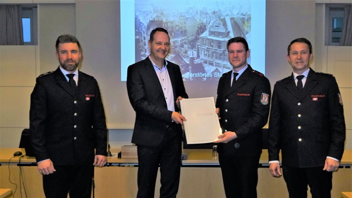 Projektvorstellung durch Sebastian Römer, Peter Weber, Alexander Reuber und Andreas Reuber (v.l.) von Sigrid Mynar