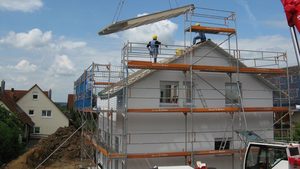 Symbolfoto Hausbau, Baustelle, Neubau von Pixabay.com