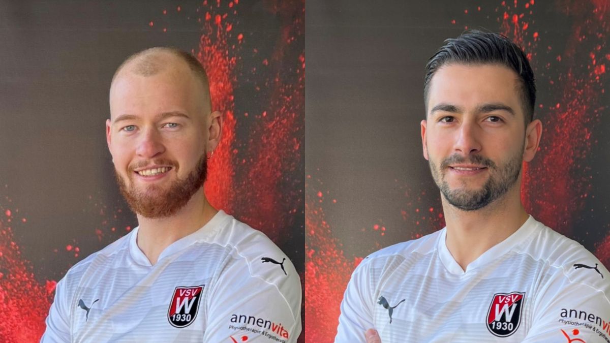 Tim Fesser (links) und Sinan Kessen verstärken zur Saison 2022/23 den Kader des VSV Wenden. von VSV Wenden