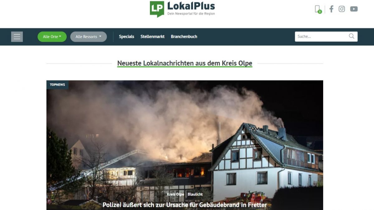 Screenshot des neuen Webauftritts von LokalPlus. von LokalPlus